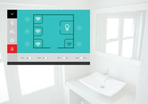 Home automation system App Interface Foto stock