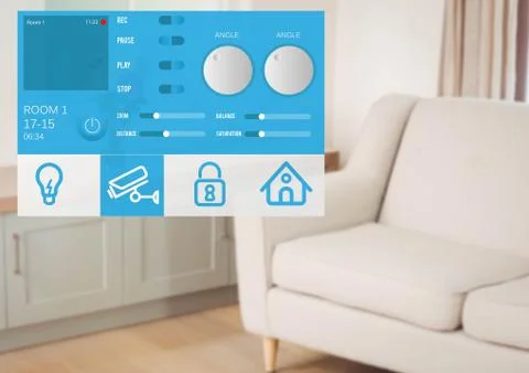 Home automation system App Interface Stock Photos
