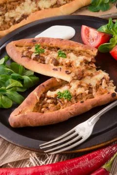 Home-baked pide Stock Photos