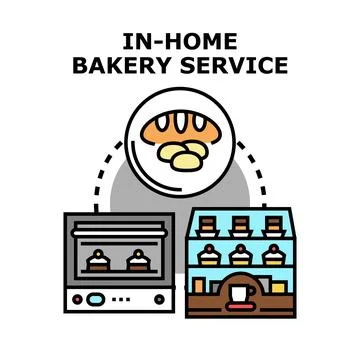 In home bakery service concept vector illustration Illustrazione stock