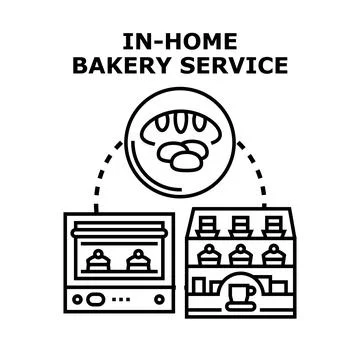 In home bakery service concept vector illustration Illustrazione stock