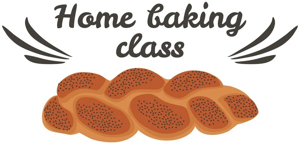 Home baking class design elements with desserts, cakes. Culinary masterclass Stock Illustration