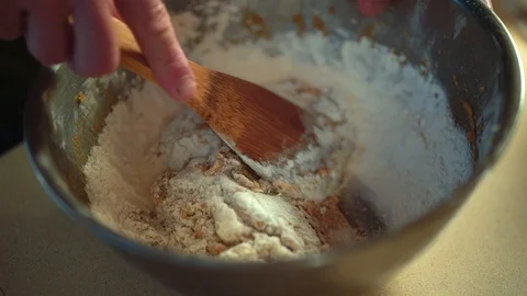 Home baking - mixing flour to make homemade cookie 動画素材 94038581