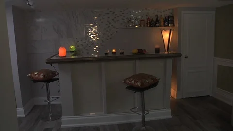 Home Bar  and Bar Stools Stock Footage 111542073