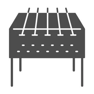 Home barbecue brazier solid icon, bbq concept, grill sign on white background Stock Illustration