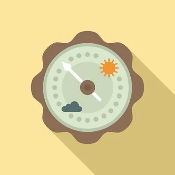Home barometer icon, flat style Stock Illustration