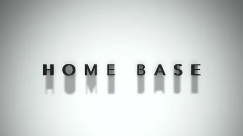 Home Base 3D title animation matte black text on a white background 動画素材 300717768