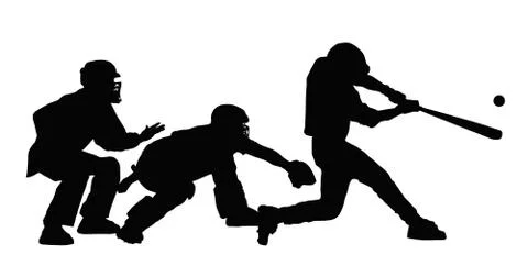 Home base catcher batter and umpire Stock Illustration
