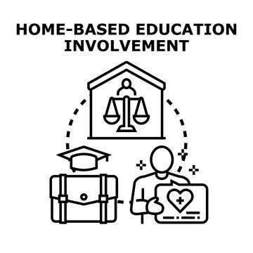Home based education involvement supporting learning development 스톡 일러스트