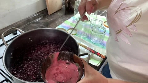 Home-based jam and dessert production business. Stock Footage 340264198