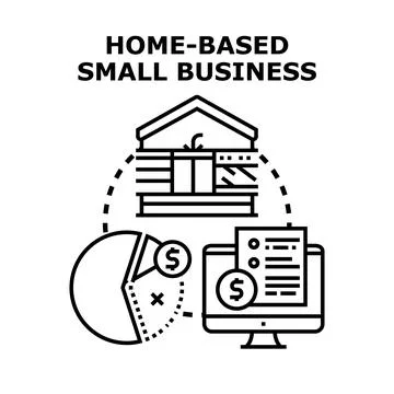 Home based small business concept developing online 스톡 일러스트