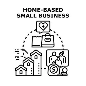 Home based small business concept creating income and livelihood Ilustración de archivo