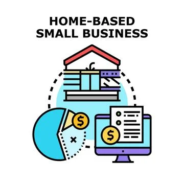 Home based small business concept developing online Stock Illustration