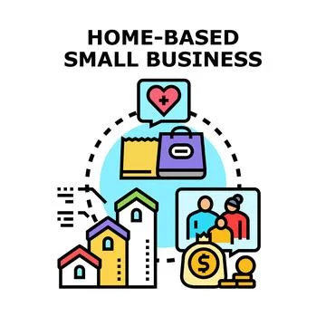 Home based small business concept creating income and livelihood Ilustración de archivo