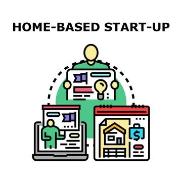 Home based start up business concept developing Stock-Illustration