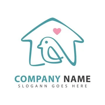 Home bird logo design Stock Illustration