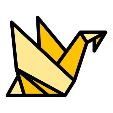 Home bird origami icon vector flat Stock Illustration