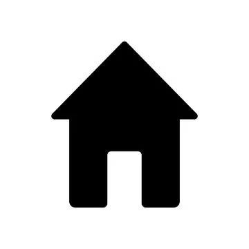Home black vector icon on white background Stock Illustration