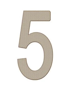 Home Bread Numbers 5 on White Background Stock Illustration
