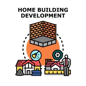 Home building development process and real estate concept Stock Illustration