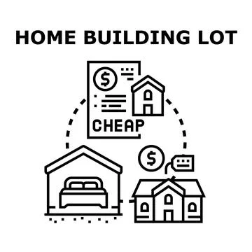 Home building lot vector concept icon illustration Stock Illustration