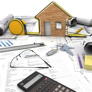 Home building process Иллюстрация