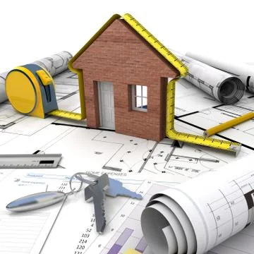 Home building process Stock Illustration