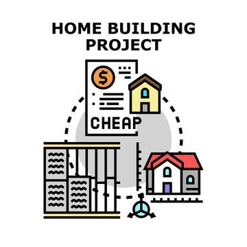 Home building project planning construction concept イラスト素材