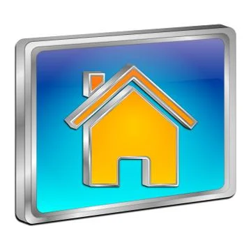 Home Button - 3D illustration Illustrazione stock