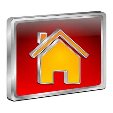 Home Button - 3D illustration Stockillustratie