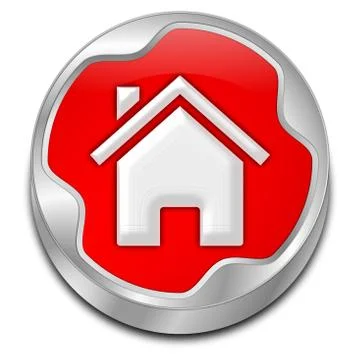 Home Button - 3D illustration Stock Illustration