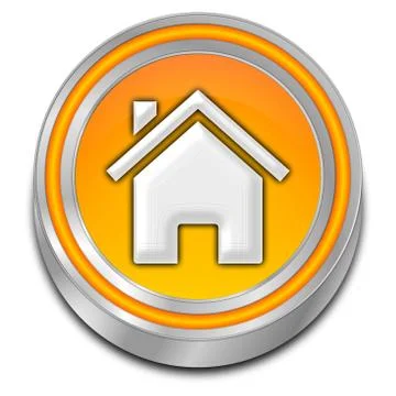 Home Button - 3D illustration Illustrazione stock