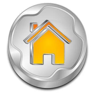Home Button - 3D illustration Illustrazione stock