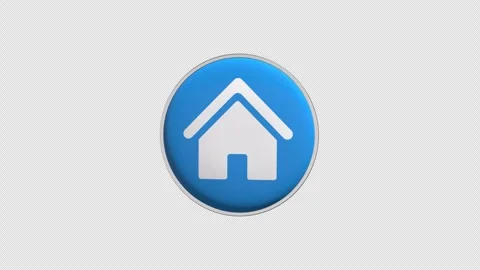 Home Button Icon Loop With Alpha Channel 4K Stock Footage 304885975