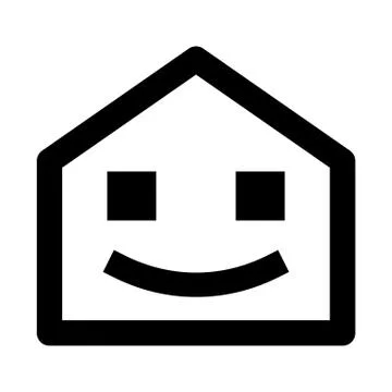 Home Button Smile Icon Stock Illustration