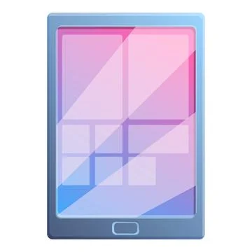 Home button tablet icon, cartoon style Stock Illustration