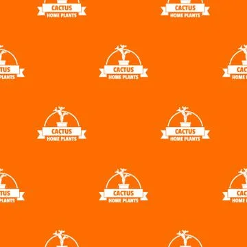 Home cactus pattern vector orange Illustrazione stock