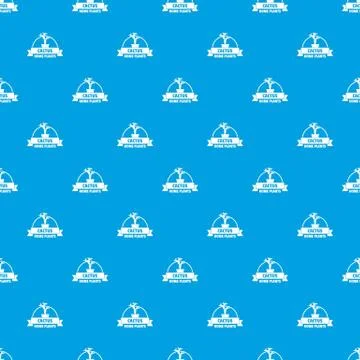 Home cactus pattern vector seamless blue 스톡 일러스트