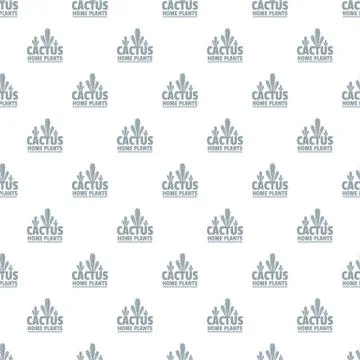 Home cactus plants pattern vector seamless Stock Illustration