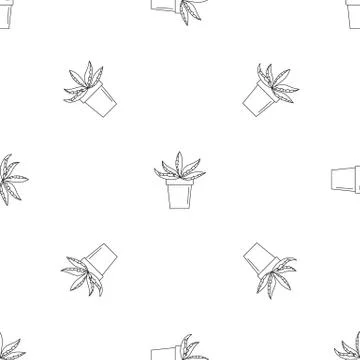 Home cactus pot pattern seamless vector イラスト素材