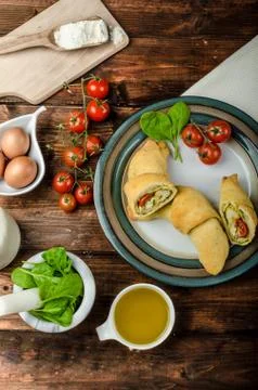 Home calzone rolls Stock Photos