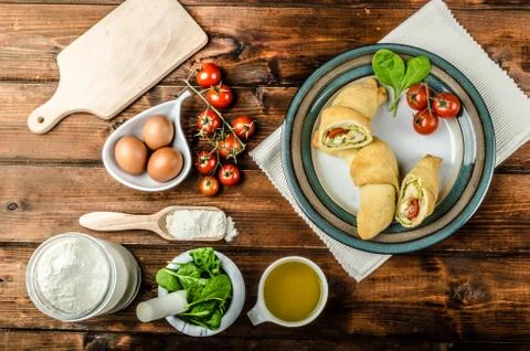 Home calzone rolls Stock Photos