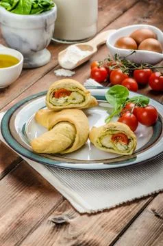 Home calzone rolls Stock Photos