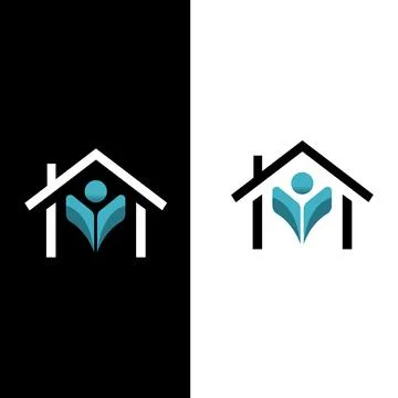 Home care logo vector human house icon Stock Illustration