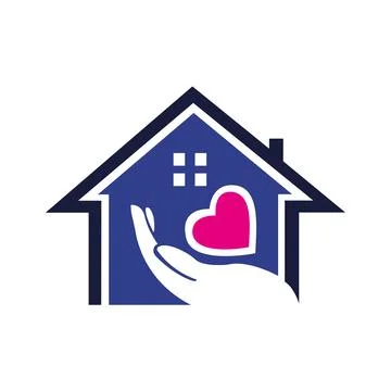 Home Care Vector icon design illustration Pro Vector hand for love home icon Stock-Illustration