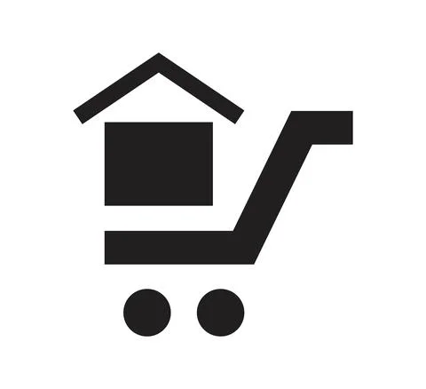 Home cart logo vector design template 库存插图