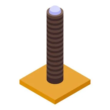 Home cat post icon isometric vector. Toy house Stock Illustration