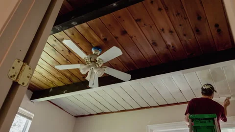 Home Ceiling Painting Timelapse Vídeo Stock 255143219