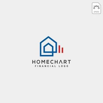 Home chart financial logo template vector illustration Stock Illustration