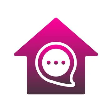 Home chat logo element design template icon Stock Illustration
